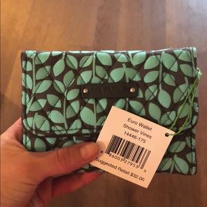 Vera Bradley Euro Wallet in Shower Vines